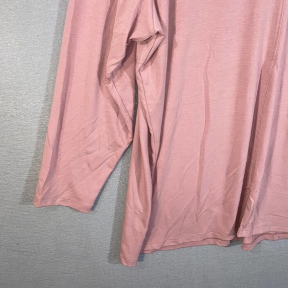 Catherines Tunic Womens 1X Pink Turtle Neck Solid Pullover Long Sleeve Casual - Picture 9 of 12